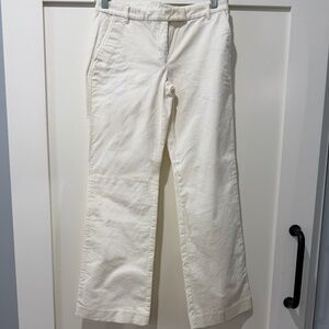 Ann Taylor Loft Cream Corduroy Straight Marisa Pants Sz 0P